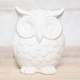 medium ceramic owl decoration by red berry apple