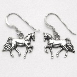 Stainless Steel 3d Walking Horse Earrings Jewelry
