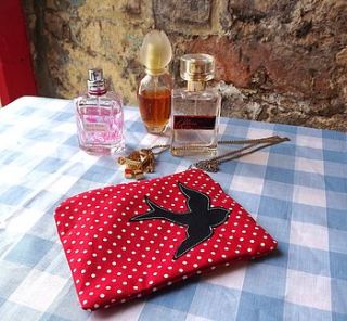 red spotty swallow purse by not for ponies