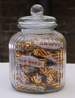 ridged glass sweet and biscuit jar by the heart store