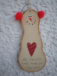 christmas wooden snowman ornament by the crafts house