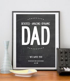 personalised 'dad' father's print by i love art london