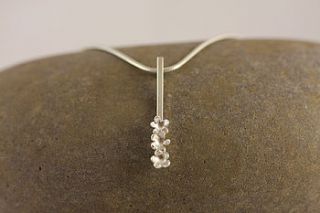 silver forget me not drop necklace by red fox blue monkey jewellery