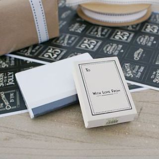 wooden stamp and ink pad set by the chic country home