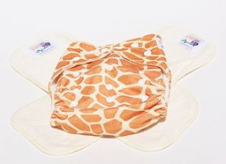 giraffe print reusable cloth nappy by patoo