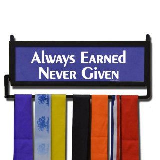 RunnersWALL Always Earned Never Given Medal Display   Purple  Sports Related Display Cases  Sports & Outdoors