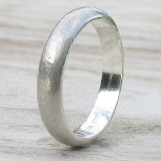 handmade sterling silver hammered ring by lilia nash jewellery