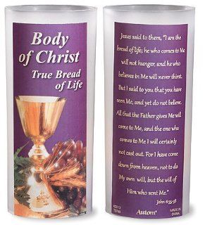 First Communion Rare Gift Decoration Body of Christ True Bread of Light LED Flameless Candle  