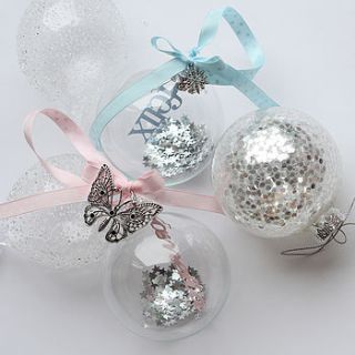 personalised baby's first christmas bauble by studio seed