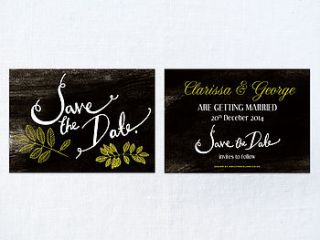 x 30 mistletoe save the dates by hollyhock lane