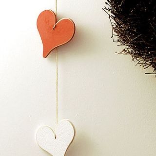 handmade wooden hearts bunting by lumme