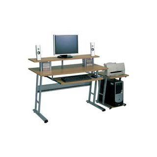 Lorell Products   Computer Workstation, Slide Keyboard, 48"x24"x34", Oak/Gray   Sold as 1 EA   Ultra two piece computer workstation features elevated shelf for monitor, speaker or extra storage. The slide out keyboard gives you plenty of roo