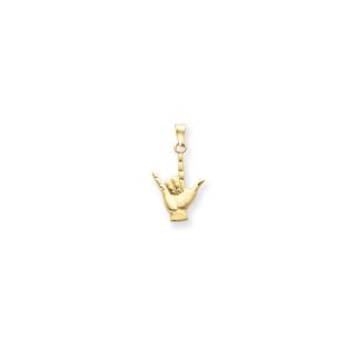 Jewelryweb 14k I Love You Hand Sign Language Charm