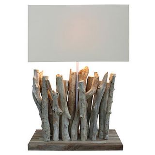 oslo driftwood table lamp by cowshed interiors