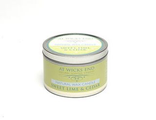 sweet lime and cedar natural wax candle by at wicks end