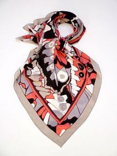 extra large silk butterfly print scarf by somerville scarves