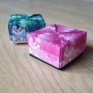 photographic origami favour box by identity papers
