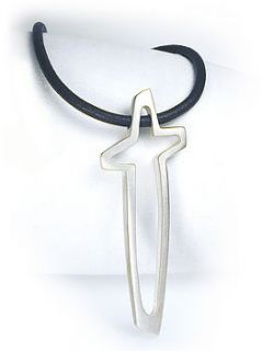 hudson large silver cross on leather by sarah sheridan with love and patience