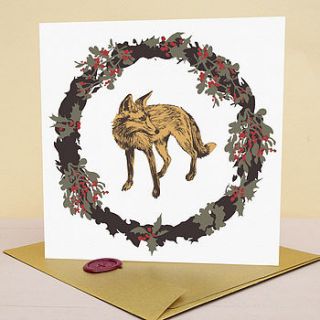 winter fox wax sealed card by seedlings cards