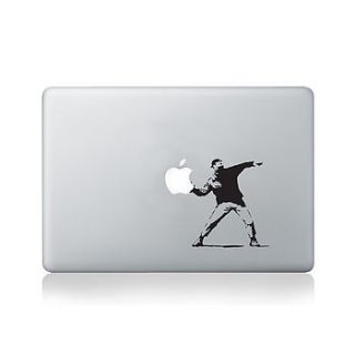 banksy throwing man decal for macbook by vinyl revolution