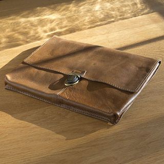 buffalo leather old school laptop case by all things brighton beautiful