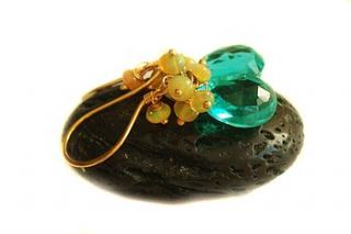 green topaz and ethiopian opal earrings by prisha jewels