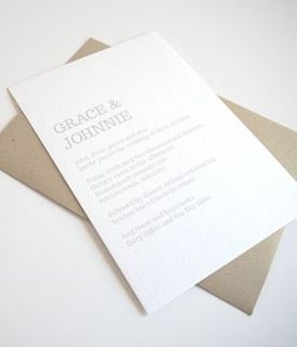 trocchi personalised wedding invitation by lola's paperie