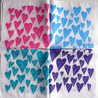 set of two happy heart hankies by mr.ps