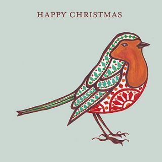 robin and bauble christmas card pack by helen gordon