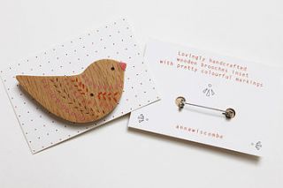 serin bird brooch by anna wiscombe