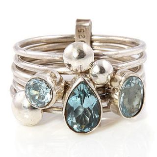 aquamarine silver stacking ring by charlotte's web