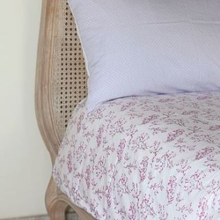 lilac blossom single and cot bed duvet set by em&lu