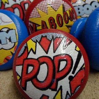 pop art door or drawer knob by surface candy