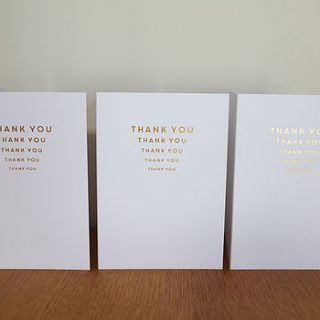 letterpress gold foil thank you cards by lucy says i do