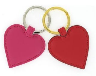 personalised leather heart keyring by noble macmillan