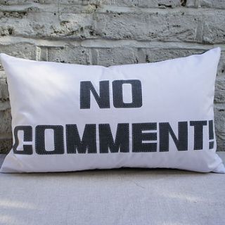 'no comment' cushion cover by cushions covered