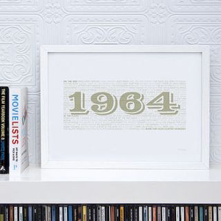 50th birthday 1964 print by typaprint