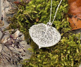 small aspen leaf necklace by kalk bay