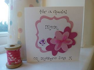 personalised flowers mother's day card by kitty's