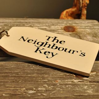 'the neighbour's key' wooden key ring by angelic hen