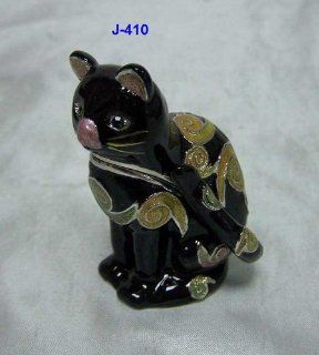 Welforth Fine Pewter Black Cat Epoxy Jewelry Trinket Small Box  