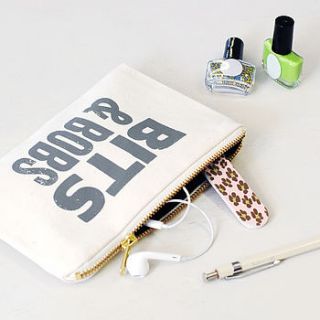 'bits and bobs' little canvas pouch by alphabet bags