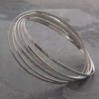 sterling silver interlocking russian bangle by otis jaxon silver and gold jewellery