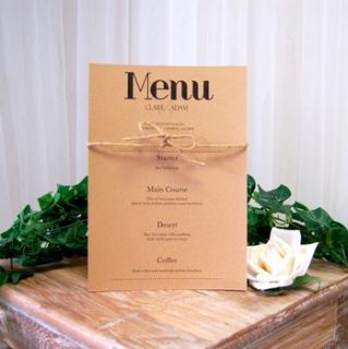 vintage print wedding breakfast menu by made with love designs ltd