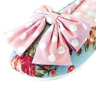 ella spotty bow mule slippers by stasia