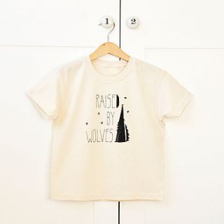 raised by wolves   children's natural t shirt by sarah & bendrix