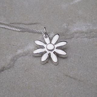 silver ditsy daisy necklace by tara buzz