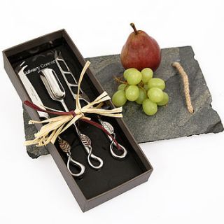 cheeseboard and knives set by wychwood deli