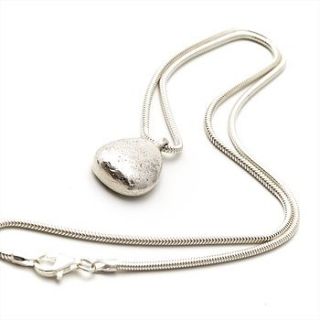 silver pebble necklace by alice robson jewellery