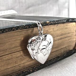 butterfly heart locket necklace by gama